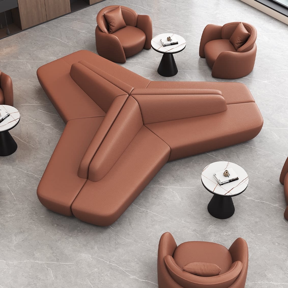 Sofá de tarjeta de ocio celebridad en línea sala de espera club de lujo ligero sofá multicasa mesa y silla combinación de oficina para recepción de invitados