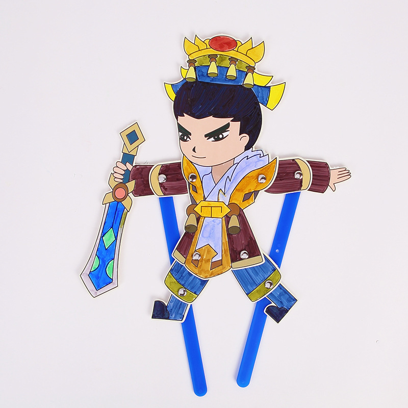 Juego de sombras Diy hecho a mano Viaje al oeste Personajes Puzzle para niños Paquete de material de pintura Jardín de infantes Juguetes de ensamblaje creativo