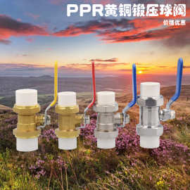 PPR铜球阀20 25 32 40 5063全铜双活接球阀加厚 电镀阀门黄色