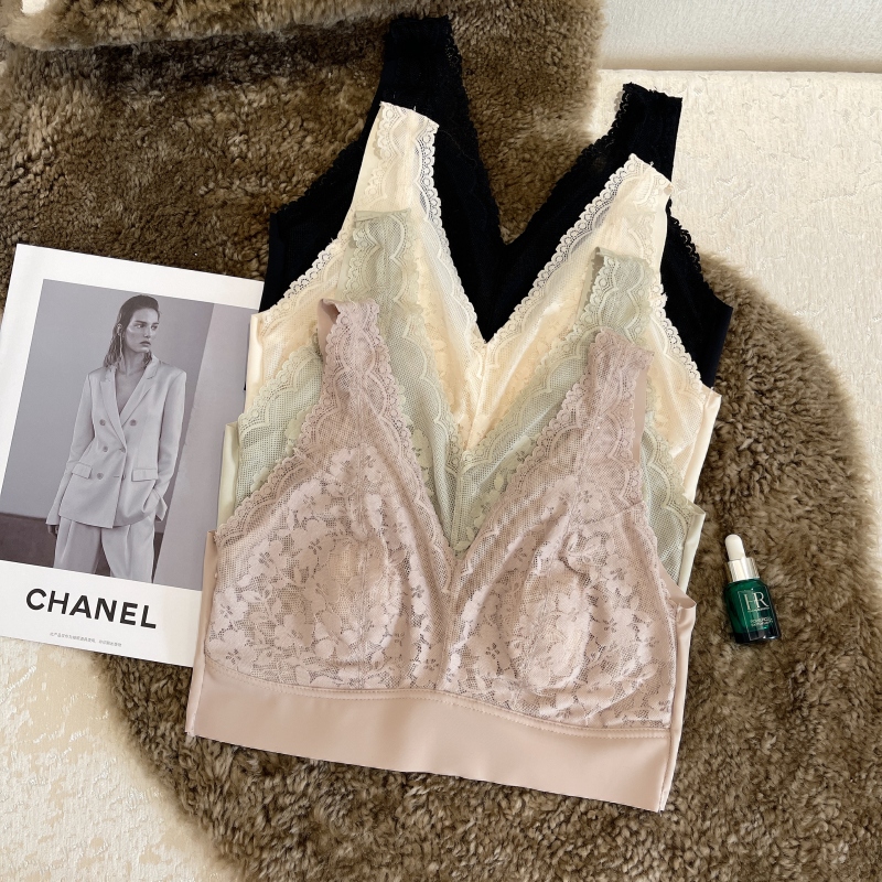 Underwear Women's Big Chest Shown Small Beautiful Back Ultra-thin Sleeping Bra One-piece Vest Traceless 2025 New Style