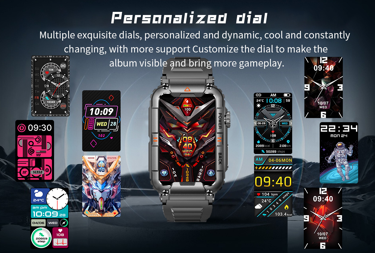 Smartwatch KR88 Herren 1,57 Zoll Armband Bluetooth Anruf Gesundheit_voghion.com