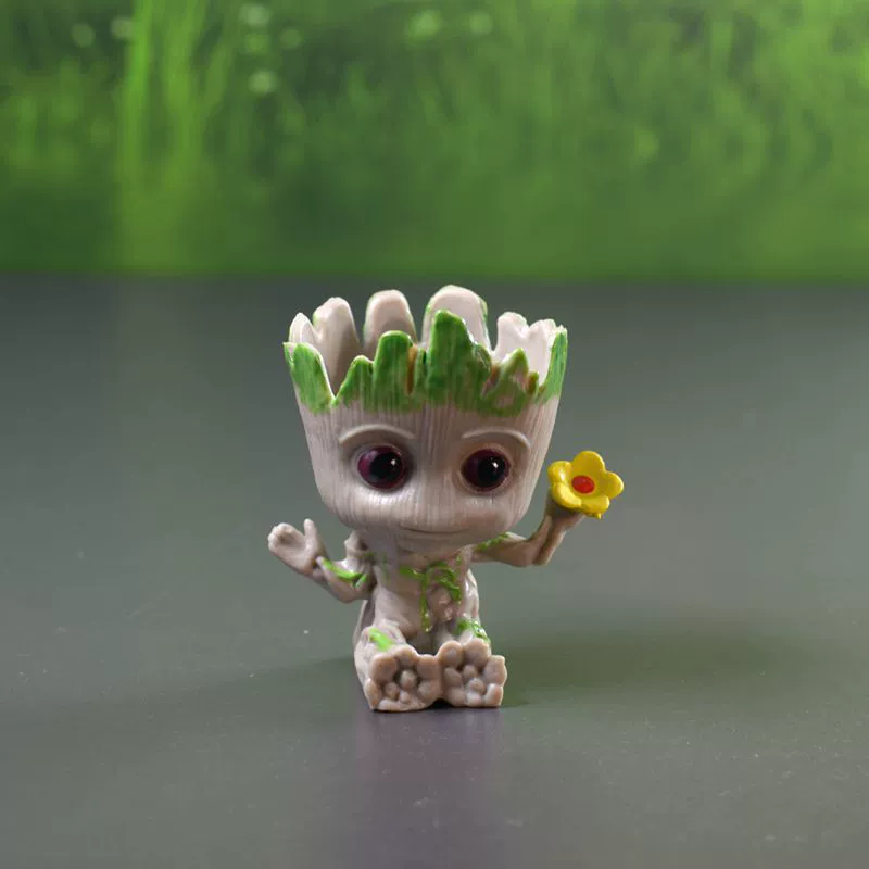 Мини-цветочный горшок-фигурка (Galax Guard Groot), 5 см — милые декоративные игрушки: гнездо для птиц и положение рук