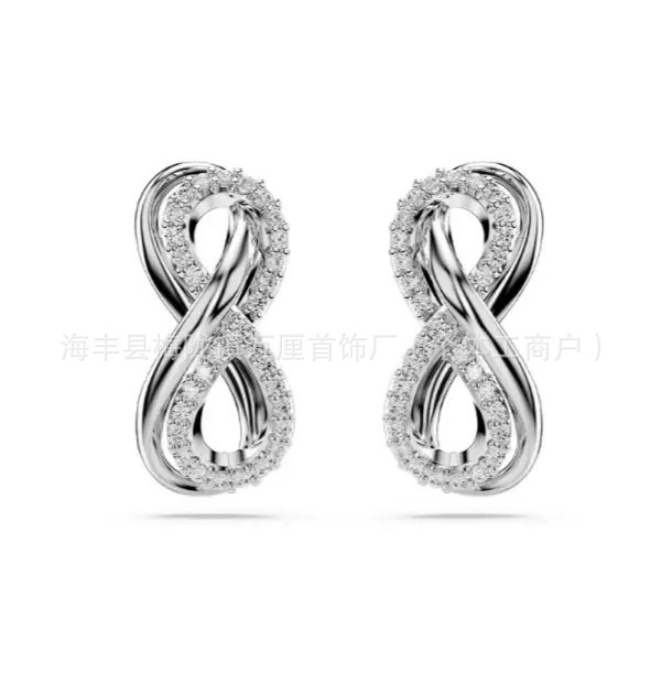 施华洛水晶世奇灵动天鹅跳动的心耳环施家高版本恶魔之眼耳钉女|undefined