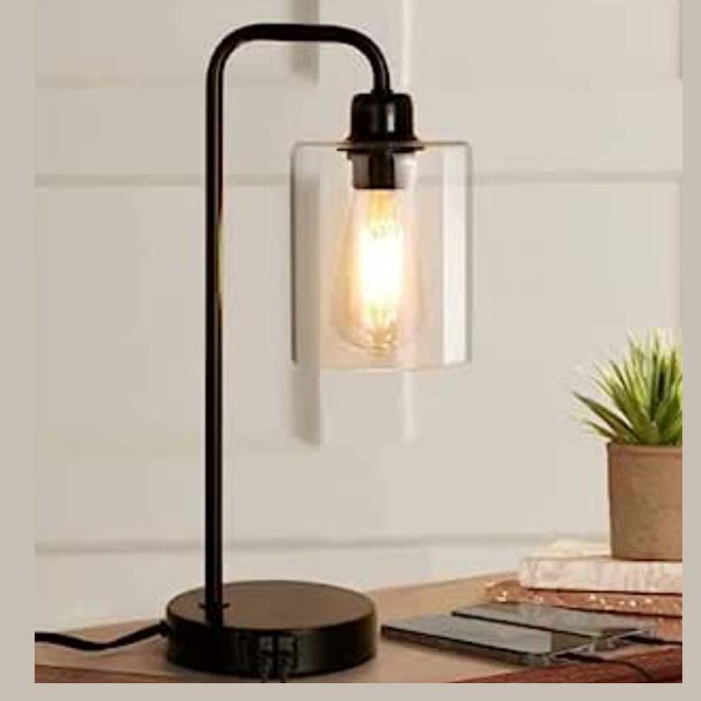 Cross-border exclusive touch switch glass retro industrial style decorative table lamp American night light bar lamp