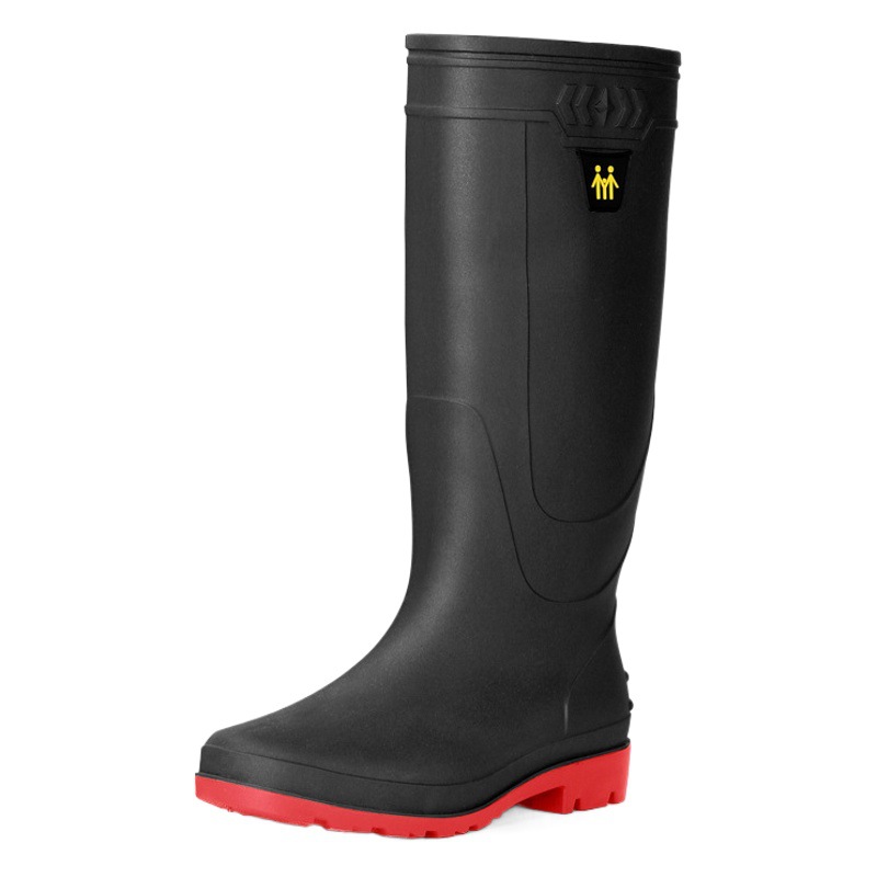 Nuevas botas de lluvia para hombre, zapatos a prueba de lluvia, de alta calidad, además de terciopelo, antideslizantes, resistentes al desgaste, protección laboral, pesca, zapatos de goma de trabajo de tubo largo, transfronterizos