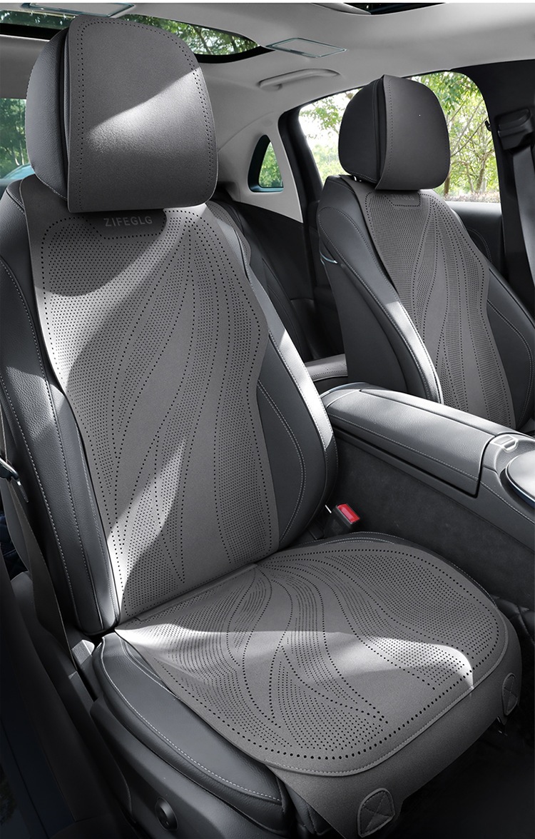 2026 Purple Wind Chime New Leaf Pattern Suede Car Seat Cushion MA10, Suitable for All Seasons