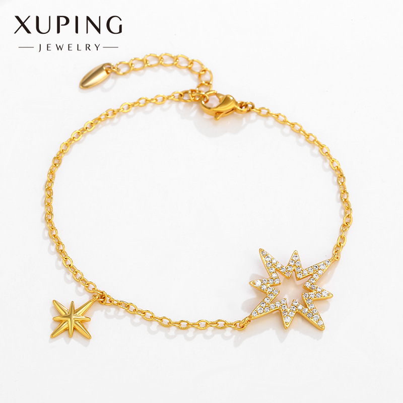 Xuping joyería ajustable pulsera de estrellas de ocho ángulos coreana sensación de textura red joyería de mano estrella al por mayor mujeres