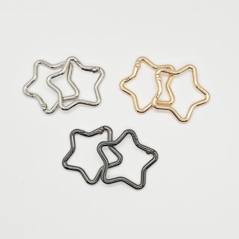 DIY jewelry accessories alloy five-pointed star shaped mountaineering buckle spring buckle key buckle bag decorative buckle pendant DIY jewelry accessories alloy five-pointed star shaped mountaineering buckle spring buckle key buckle bag decorative buckle pendant