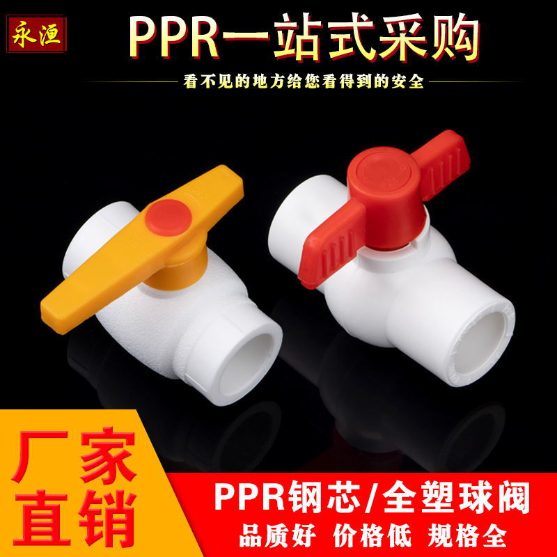 ppr全塑球阀钢心球阀热熔阀门20 25 4分 6分自来水阀门开关止水阀