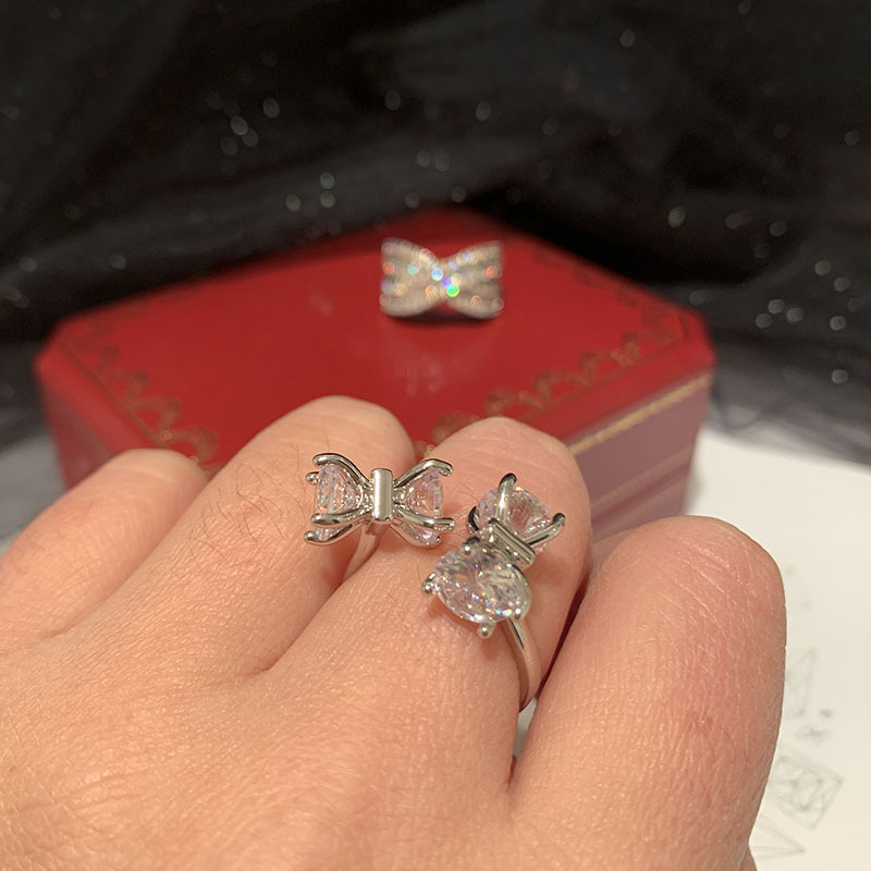 Candy cross diamond opening adjustable elegant index finger ring