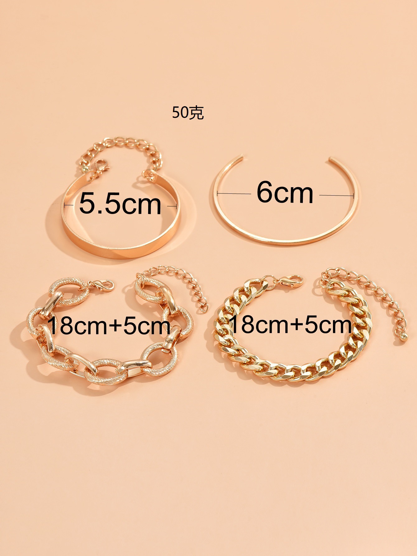 Party Occasion Alloy Material Fashion Geometric Alloy Plating Unisex Bracelets 4 Piece Set
