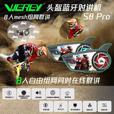 Motorcycle Helmet Headset headset S8PRO 8-person