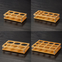 批发分酒器杯架螺丝款杯架组合杯架酒杯架收纳架竹制白酒杯架子