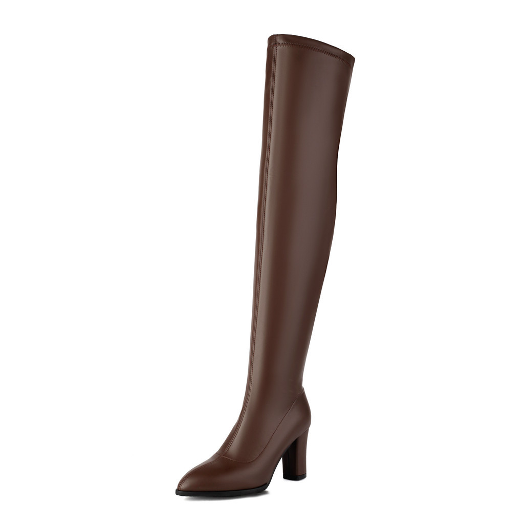 elastic boots heels with zipper