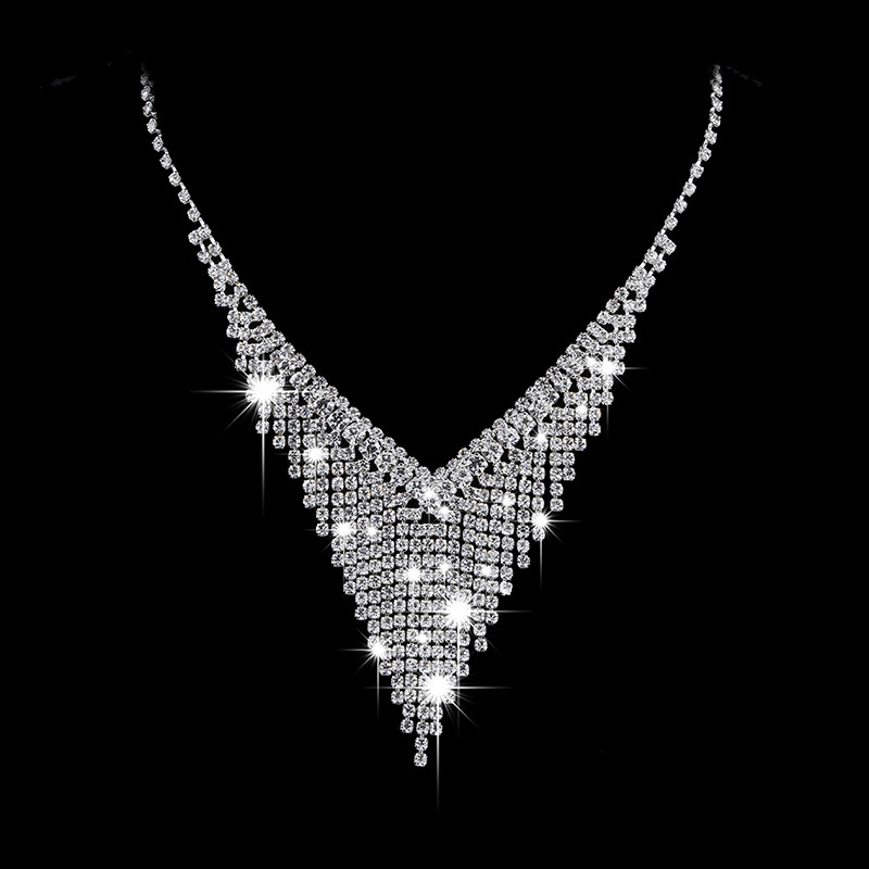 Set gioielli da sposa collana e orecchini in argento con diamanti_voghion.com