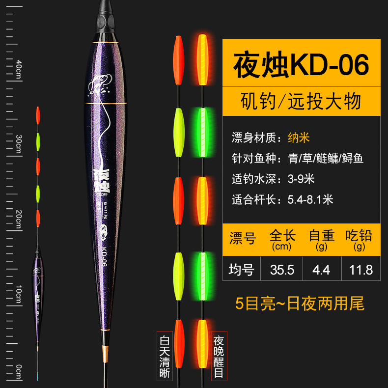 Flotador de pesca de roca de tiro largo flotador electrónico de pesca de roca flotador luminoso nano llamativo triángulo cola de pesca grande etiqueta flotante al por mayor