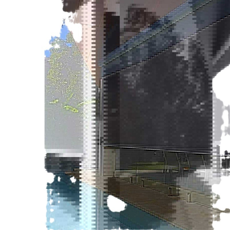 Cortina de apertura eléctrica a prueba de viento al aire libre cortina de apertura eléctrica a prueba de viento villa hotel patio inteligente cortina a prueba de viento al por mayor