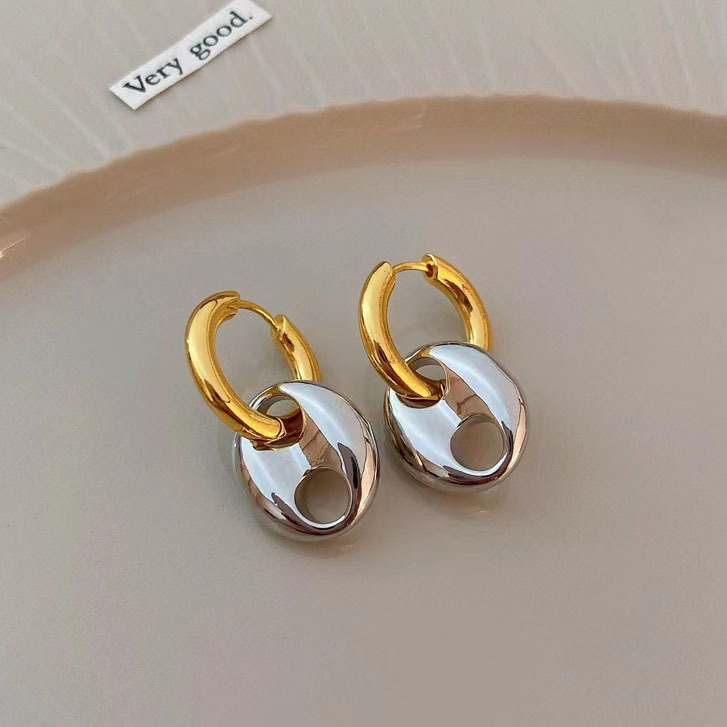 Geometric Pattern Women's Gender 1 Pair Simple Style Geometric Plating Copper 18k Gold Plated Earrings