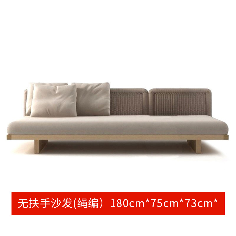 Sofá de ratán combinación patio al aire libre jardín terraza ocio nórdico al aire libre teca silla de ratán sofá