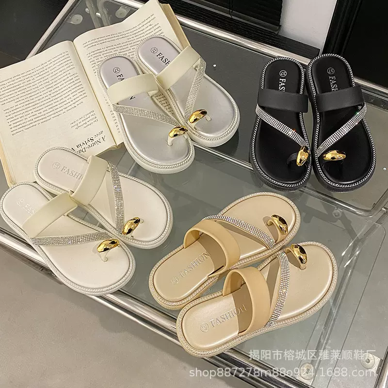 东南亚套趾拖鞋女夏季外穿新款时尚厚底法式裙子休闲夹脚沙滩凉拖