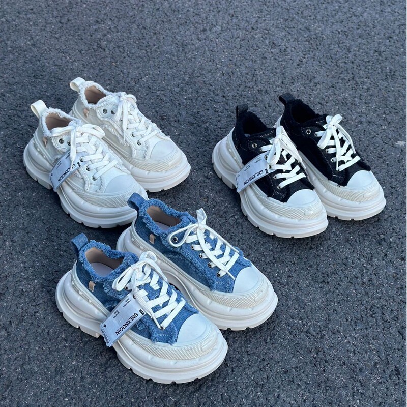 Tan Jianci 2.0 Thick-Soled Heightening Canvas Casual Shoes Open Smile Men and Women Same Style Couple Dad Shoes [65162]