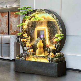 Office Feng Shui Rotating Water Ornaments Water Curtain Wall Water Screen Entrance Water Landscape Opening Decoration Ornaments