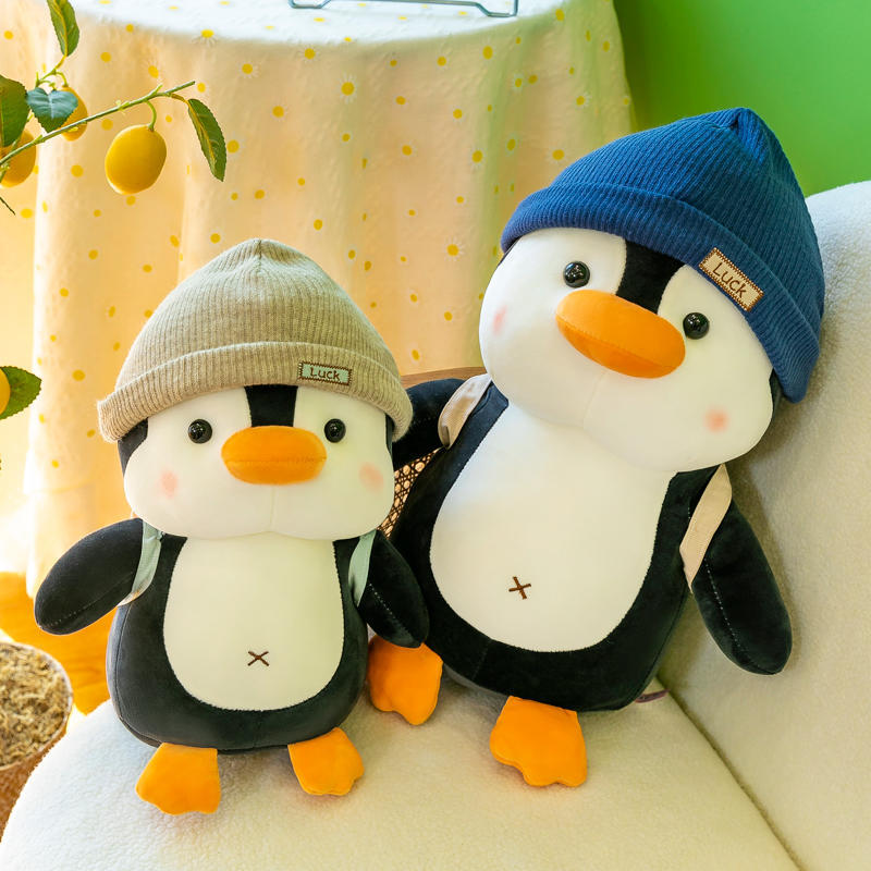 Viajar pequeño pingüino muñeco de peluche para consolar a las muñecas que duermen, adornos, muñecas de agarre, regalos de cumpleaños para niños y niñas