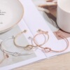 Accessory, golden universal bracelet, European style, pink gold, for bridesmaid