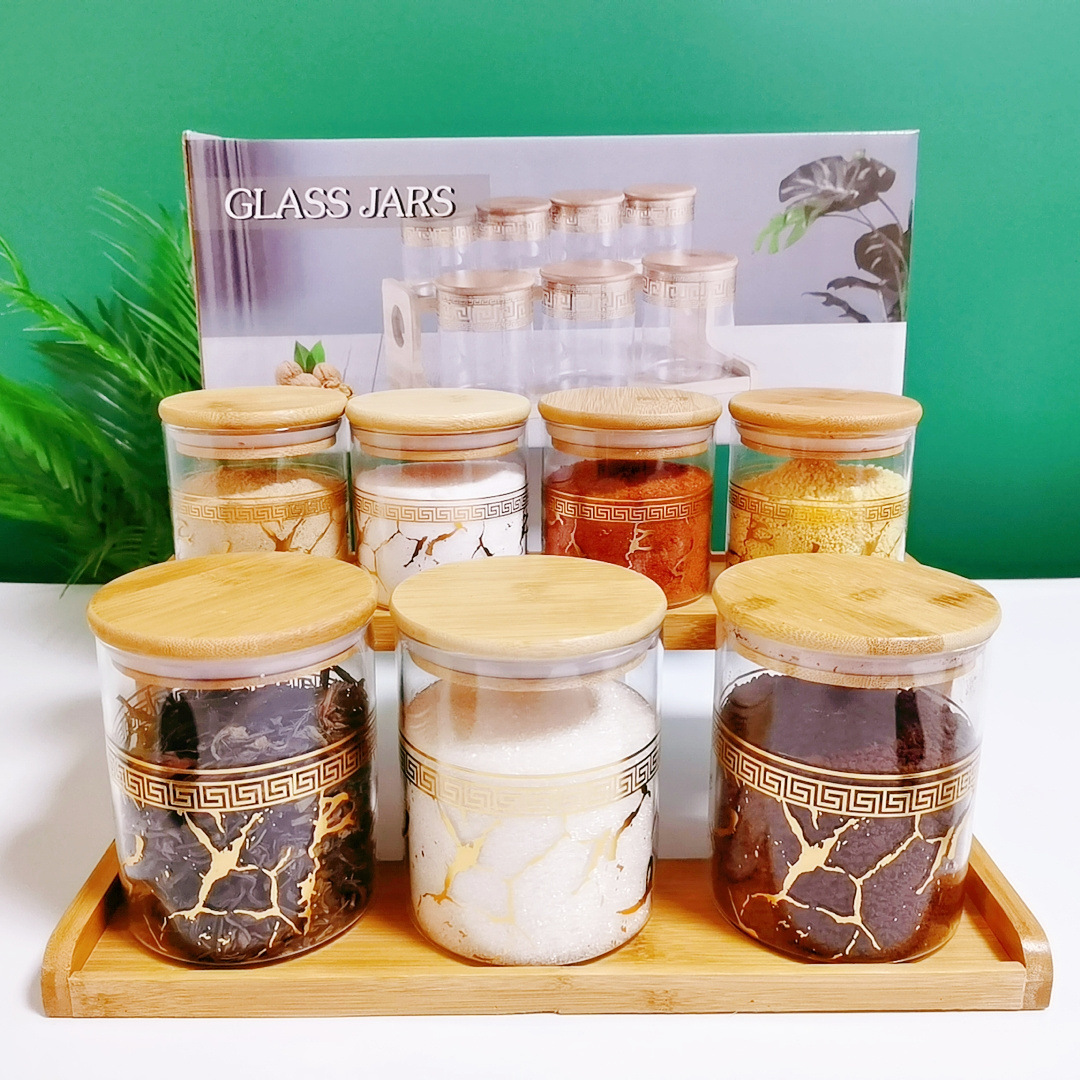 Fábrica directa transfronteriza dedicada para el Comercio exterior Exportación de vidrio cilíndrico sazonador tarro de almacenamiento