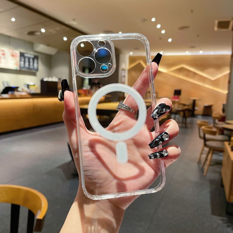 Transparent phone case 15 all-inclusive 12 Apple 11 for iphone14promax fine hole magnetic phone case Apple