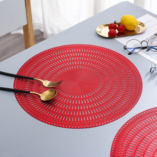PVC Cyclone Rope Placemat Heat Insulation Mat Household ins Style Western Placemat Dining Table Mat Waterproof and Oil-proof Pot Mat Anti-scalding Bowl Mat