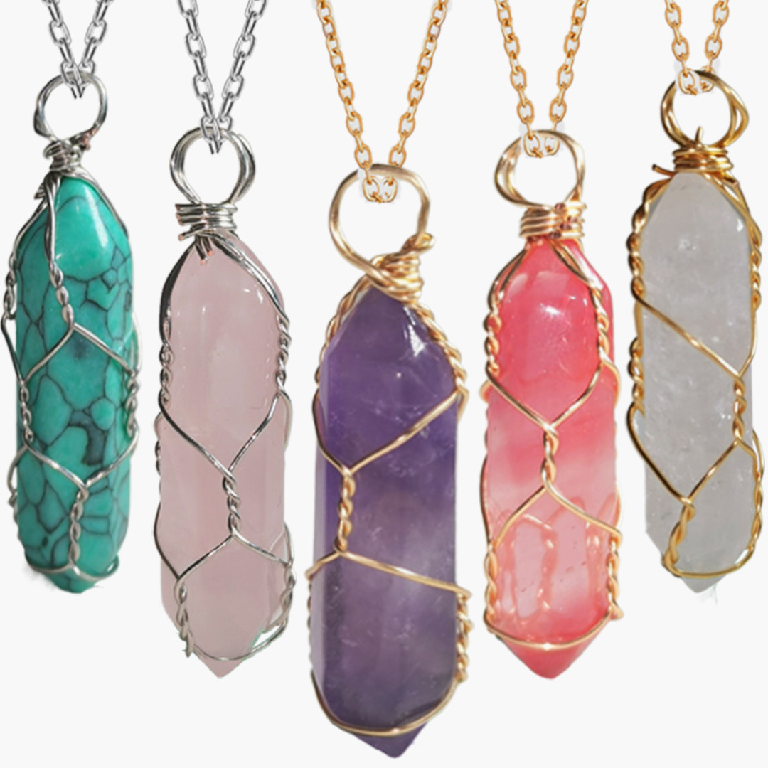 Organic hexagonal agate necklace