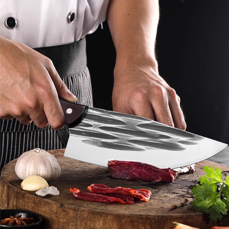 鍛造包丁、屠殺包丁、キッチンスライスナイフ、豚肉分割包丁、肉切り包丁、精肉店用包丁、食肉加工場専用豚肉包丁|undefined
