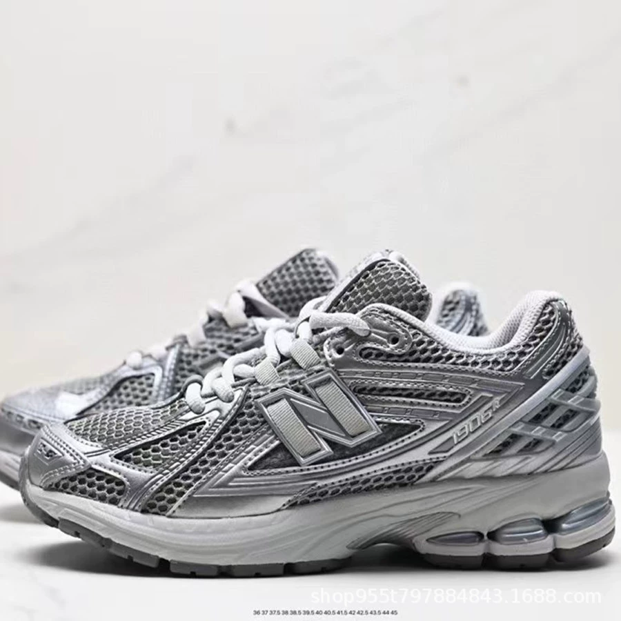 Оригинальные кроссовки NB1906r с низким верхом, выполненные на фабрике в Путяне, повседневные кроссовки в ретро-стиле для мужчин и женщин с сетчатым эффектом.