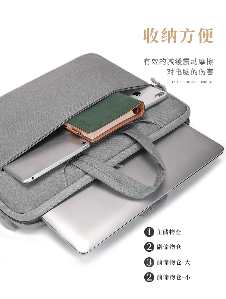 The airbag laptop bag for women is a 14-inch 15.6-inch shockproof single-shoulder bag from Apple and Huawei, with a diagonal cross and a men's logo undefined