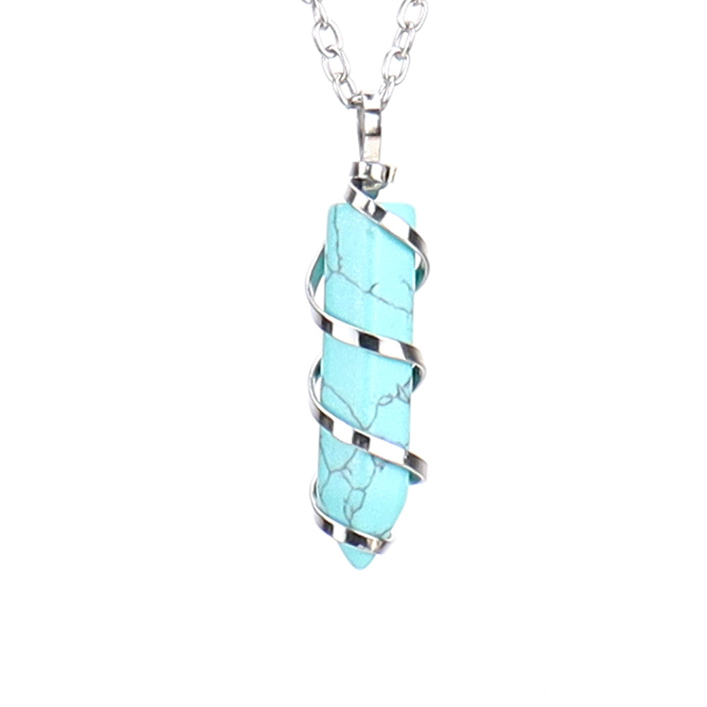 20g Weight Pendant Necklace Classification 1 Piece Quantity Daily Occasion natural stone Material Spiral Stripe Pattern Women'S Gender Knitting Design Streetwear Style 1 Piece Streetwear Spiral Stripe Natural Stone Knitting Pendant Necklace 5