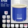 Inflatable 70x70-bathtub+lid+cushion+bath brush+bath bag+petals