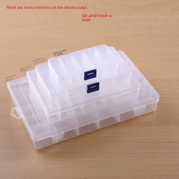 Transparent Pp Plastic Box, Detachable and Categorized, for Organizing Parts, Packaging Components, Jewelry Storage Box, Wholesale