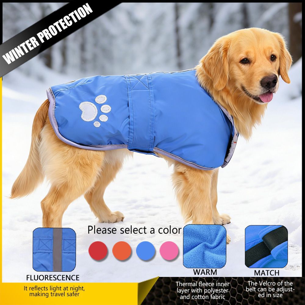 Roupa de inverno quente para cães e gatos, com acolchoamento grosso de algodão, resistente ao vento e ideal para atividades ao ar livre. Perfeita para o Ano Novo._voghion.com