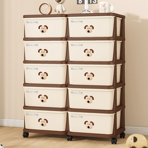 Living Room Drawer-Type Storage Cabinet Household Floor Snack Shelf Kitchen Storage Cabinet Toy Multi-Layer Storage Rack