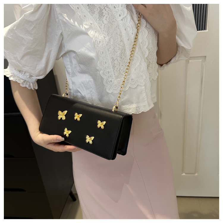 Trendy fashionable butterfly chain small square niche and beautiful French stick shoulder crossbody bag, women's bag_voghion.com