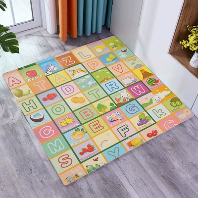 Avtomobil döşəmə paspasları: Living Room Foam Floor Mat - fruit-letters-606010-helical-teeth-a-pack-of-4