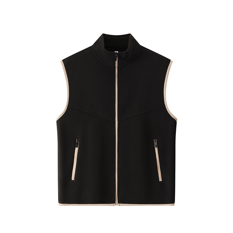 Chaleco polar reversible y grueso para otoño e invierno, chaleco de trabajo polar para hombre para exteriores con impresión de logotipo personalizado