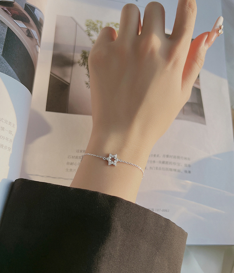 11g Weight Zircon Inlay Material Bracelets Classification Simple Style Star Copper Zircon Bracelets In Bulk