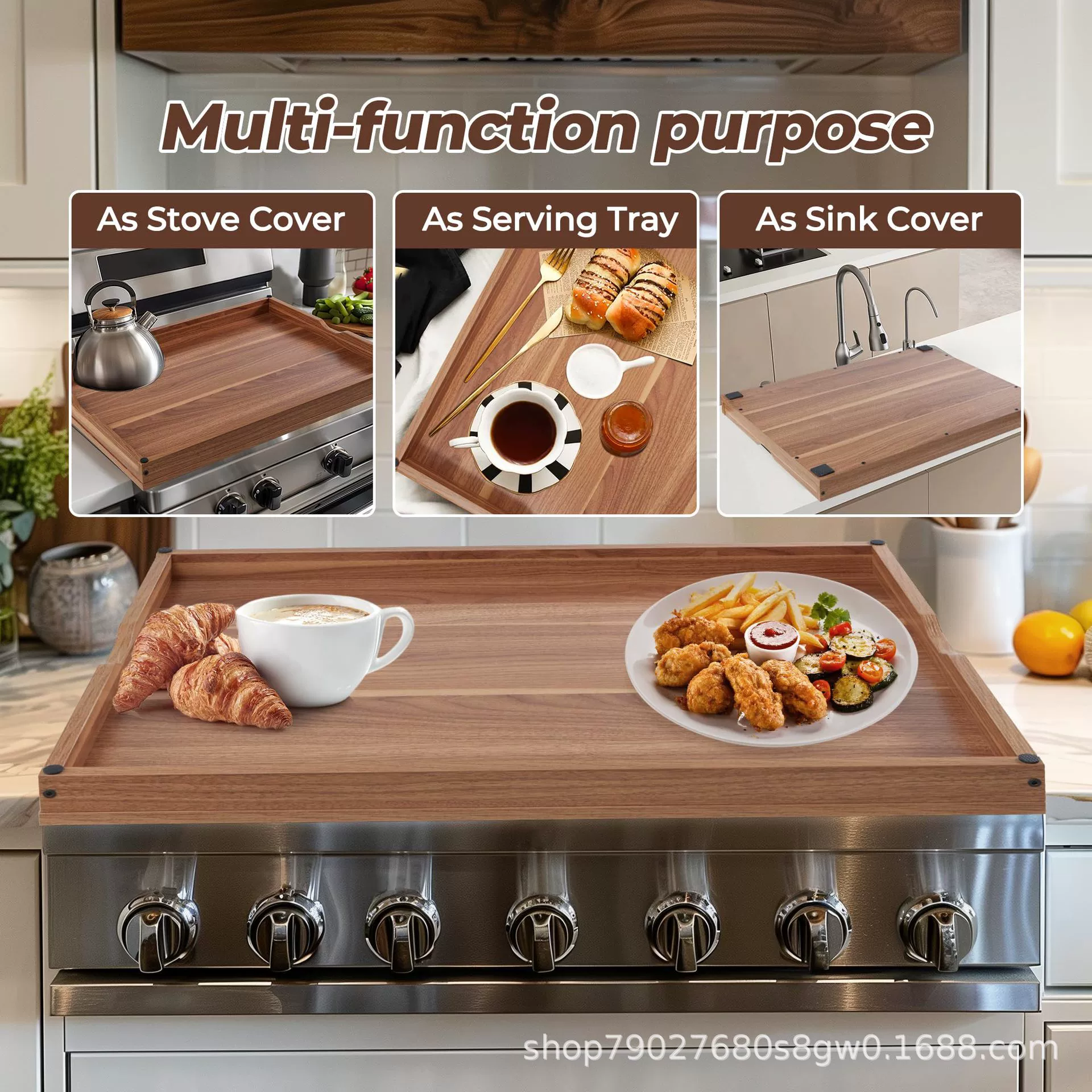 Деревянная газовая плита крышка кухня Многоцелевой купидный лоток плита крышка печи газовая плита крышка печи