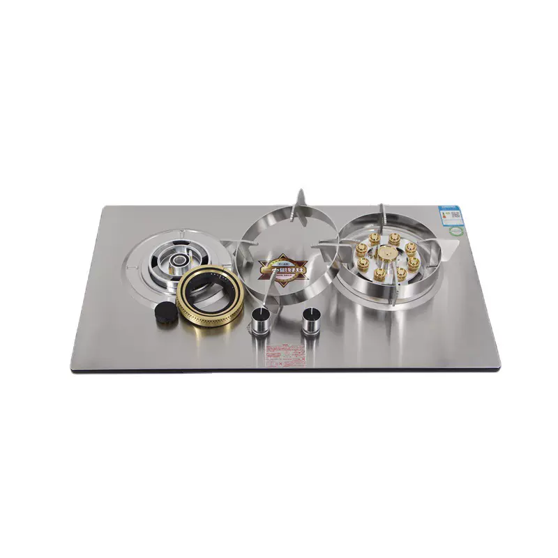 厂家直销批发家用燃气灶嵌入式煤气灶具不锈钢包玻璃面板猛火双灶