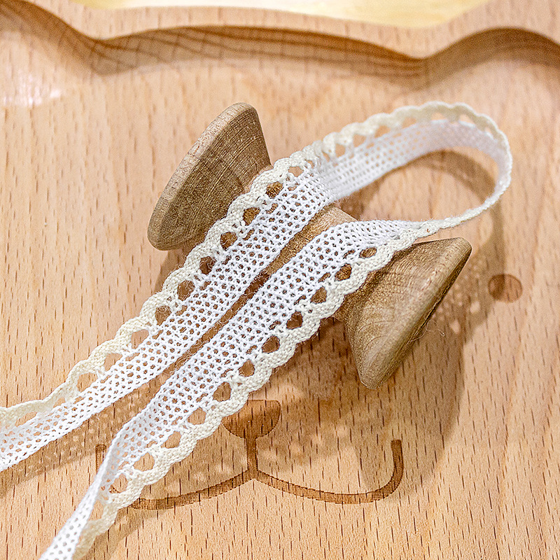 天缘レース花柄飾り材 幅0.6cm 小犬歯模様 金銀糸 人造綿糸 衣類装飾用生地