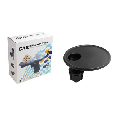 Car Water Cup Holder, Co-Pilot Bar Bracket Expander, Car Tea Cup Holder, Fixed Seat, Small Tray Storage Rack (Car table board) - black-qy64