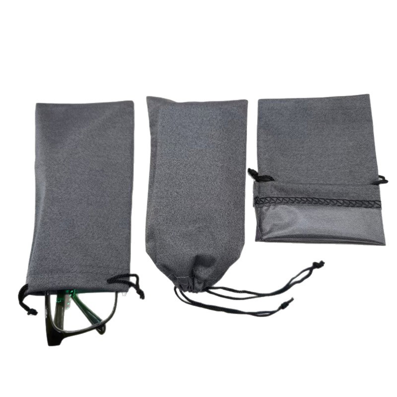 Bolsas de gafas de tela de punto de color gafas de sol gafas de sol portátiles simples de cuerda de tracción bolsa de almacenamiento en stock