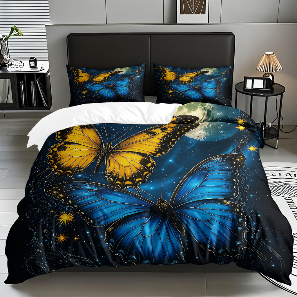 Butterfly series digital print edredón comercio electrónico transfronterizo preferido fuente fábrica adaptada modo TEMU / JIT